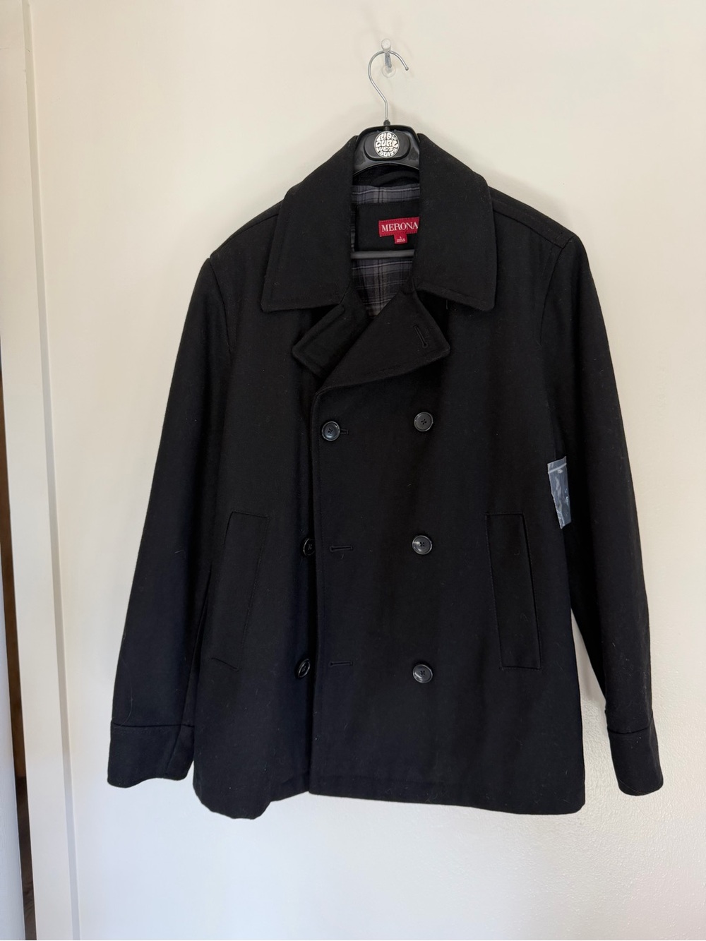 Merona Black Double-Breasted Men's Pea Coat